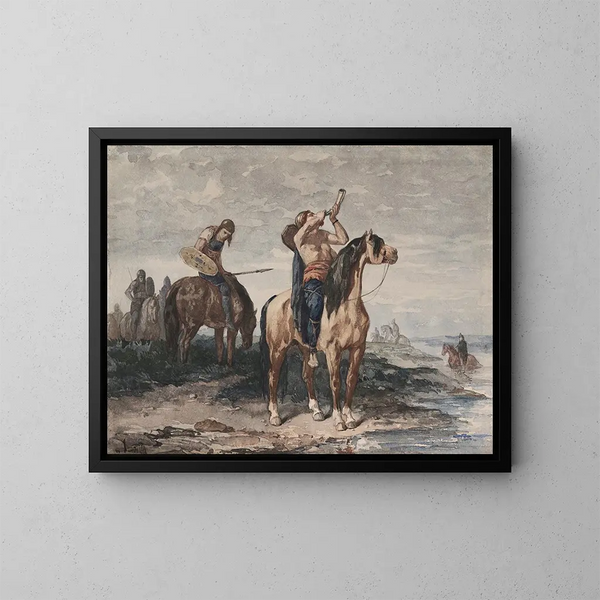 De Merovingen - Évariste Vital Luminais — ingelijst kunstwerk aan de muur