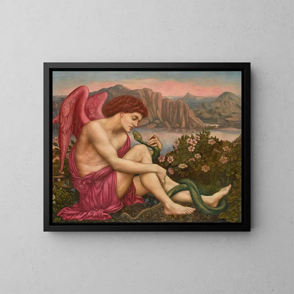 L'Ange avec le Serpent - Evelyn De Morgan — ingelijst kunstwerk aan de muur