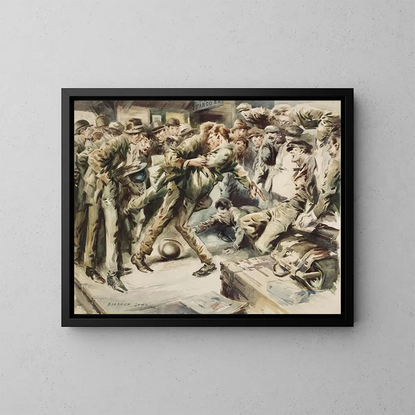 Bowling de kegelaar - Everett Shinn — ingelijst kunstwerk aan de muur