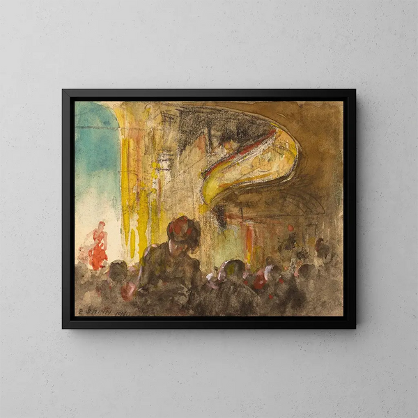 Muziekzaal van Parijs - Everett Shinn — ingelijst kunstwerk aan de muur
