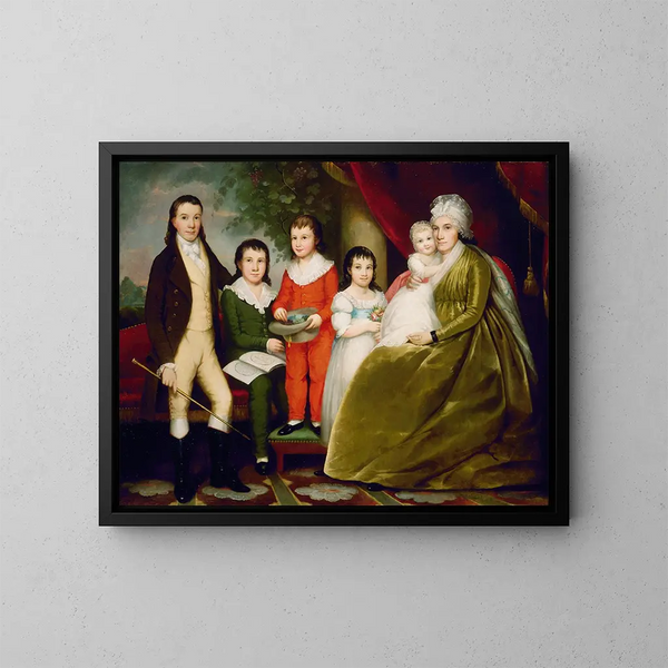 Madame Noah Smith en haar familie - Ezra Ames — ingelijst kunstwerk aan de muur