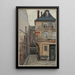 Vieux Paris Painting of old houses 16 18 rue du Cloître Notre Dame - F. Seguin — framed artwork on a wall