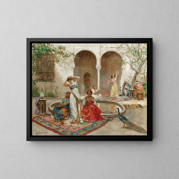 Dansen in de haremstuin - Fabio Fabbi — ingelijst kunstwerk aan de muur