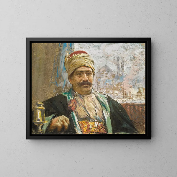 La mosquée Yeni au-delà - Fausto Zonaro — ingelijst kunstwerk aan de muur