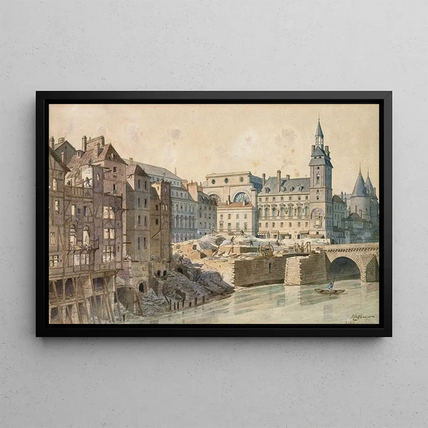 Fdor Hoffbauer - La Cit et le pont aux Change en 1800.webp