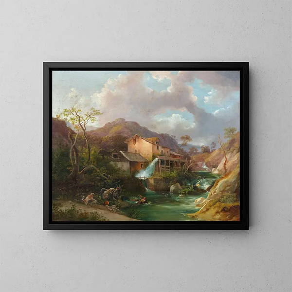 Een bang ezeltje - Federico Moja — ingelijst kunstwerk aan de muur