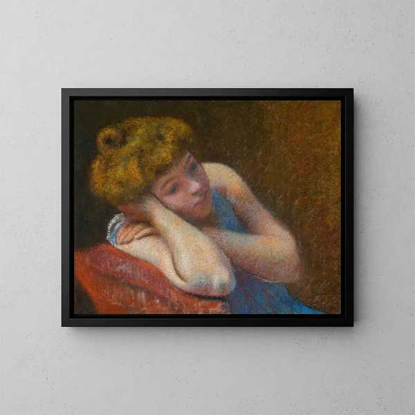 Het rusten - Federico Zandomeneghi — ingelijst kunstwerk aan de muur