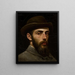 Zelfportret met hoed - Feliks Cichocki — ingelijst kunstwerk aan de muur