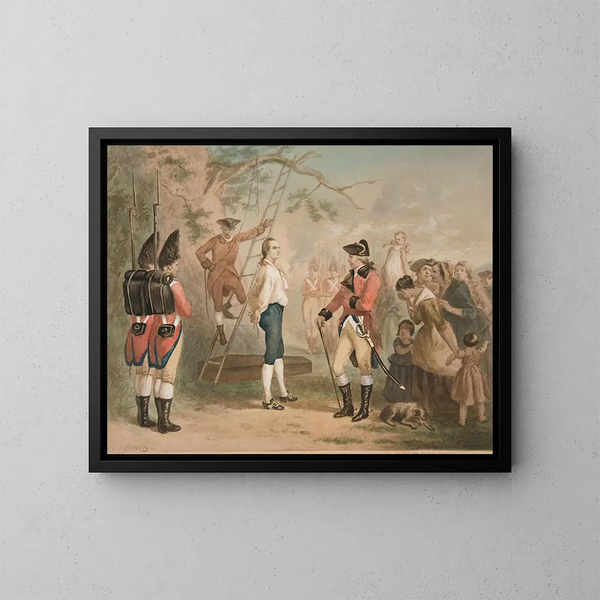 De Laatste Woorden van Nathan Hale - Felix O. C. Darley — ingelijst kunstwerk aan de muur
