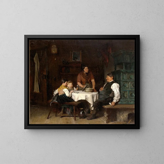 Het feestelijke gebraad - Felix Schlesinger — ingelijst kunstwerk aan de muur