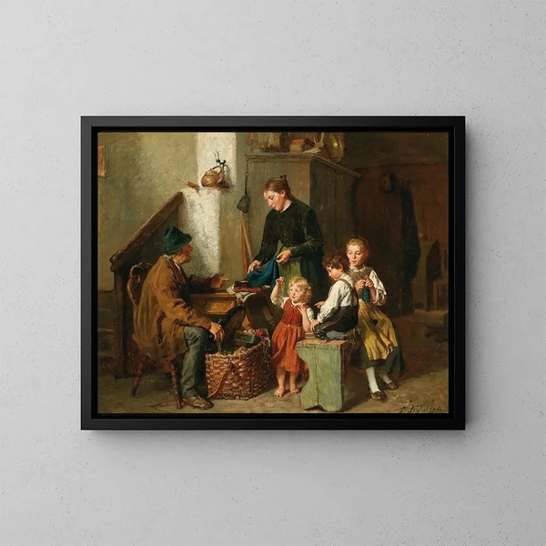 De handelaar - Felix Schlesinger — ingelijst kunstwerk aan de muur