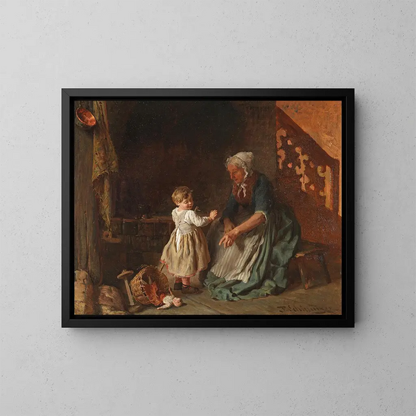 Het omgekeerde kinderwagen - Felix Schlesinger — ingelijst kunstwerk aan de muur