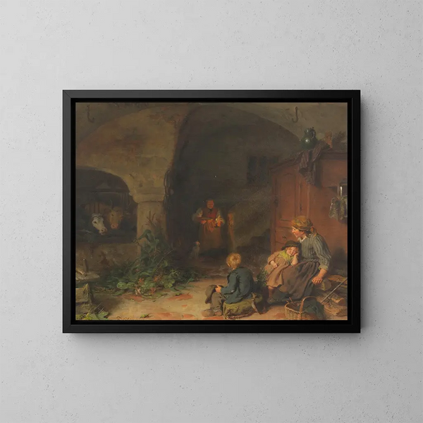 Een warme maaltijd - Felix Schlesinger — ingelijst kunstwerk aan de muur