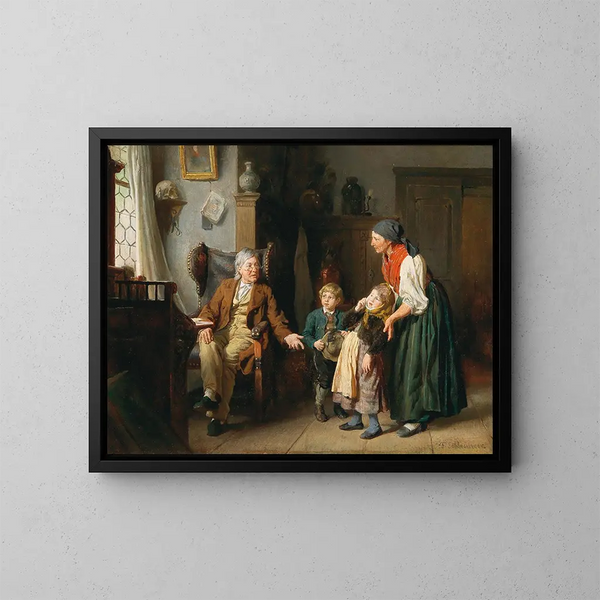 De dorpsarts - Felix Schlesinger — ingelijst kunstwerk aan de muur