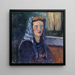 Vrouw met een blauwe sjaal - Broncia Koller-Pinell — ingelijst kunstwerk aan de muur