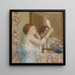 Vrouw met een spiegel - Frederick Carl Frieseke — ingelijst kunstwerk aan de muur