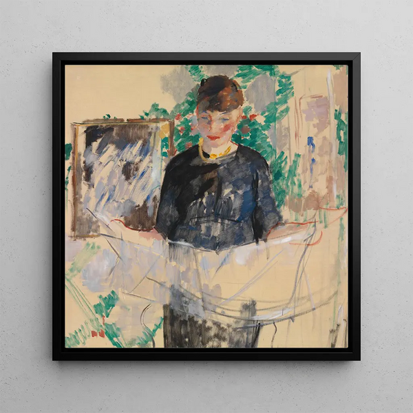 Femme en noir lisant un journal - Rik Wouters