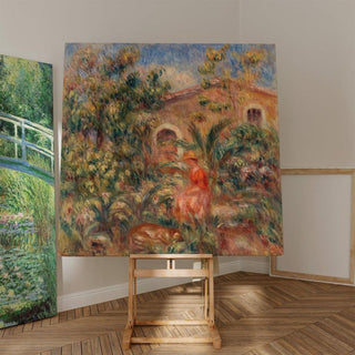 Femme et chien dans un paysage - Pierre-Auguste Renoir | Reproduction Tableau Décoration murale affiche copie