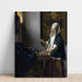 Reproductie van het schilderij Vrouw die een weegschaal vasthoudt - Johannes Vermeer