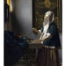 Reproductie van het schilderij Vrouw die een weegschaal vasthoudt - Johannes Vermeer
