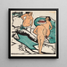Vrouwen die tussen witte stenen baden - Ernst Ludwig Kirchner — ingelijst kunstwerk aan de muur