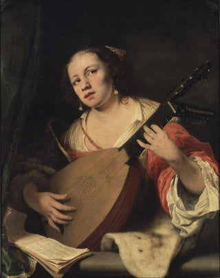 Ferdinand Bol - A Lady Playing the Lute.webp