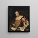 Een dame die luit speelt - Ferdinand Bol — ingelijst kunstwerk aan de muur