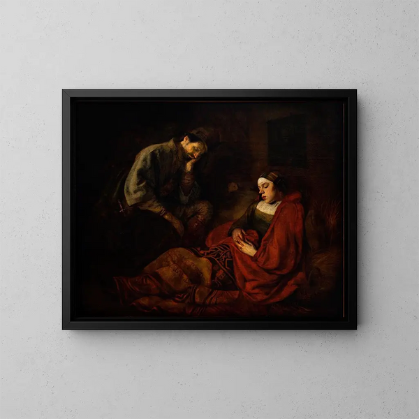 De Heilige Familie - Ferdinand Bol — ingelijst kunstwerk aan de muur