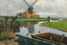 Dutch windmill painting near the stream - Ferdinand Brunner — artwork view