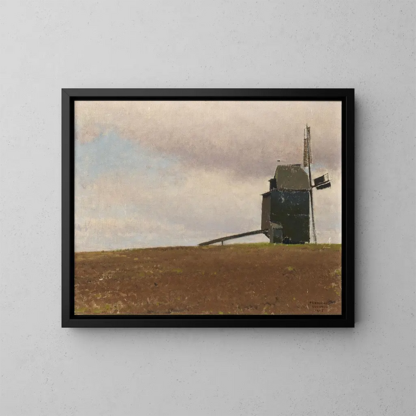 Oud windmolen - Ferdinand Brunner — ingelijst kunstwerk aan de muur