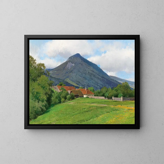 Landschap van de Alm-vallei - Ferdinand Brunner — ingelijst kunstwerk aan de muur