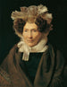 van een oude vrouw met een witte linten muts - Ferdinand Georg Waldmüller — weergave van het kunstwerk
