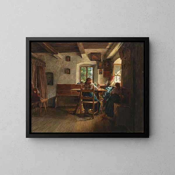 De vertrek - Ferdinand Georg Waldmüller — ingelijst kunstwerk aan de muur