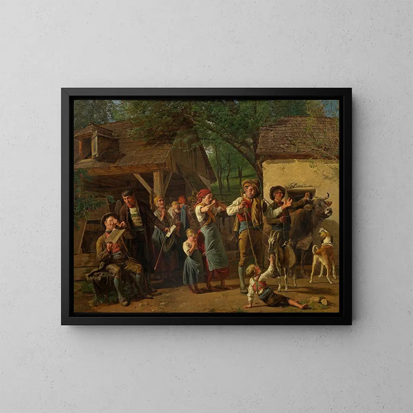 La saisie - Ferdinand Georg Waldmüller — ingelijst kunstwerk aan de muur