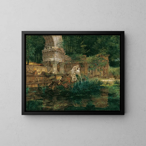 De Romeinse ruïne bij Schönbrunn - Ferdinand Georg Waldmüller — ingelijst kunstwerk aan de muur