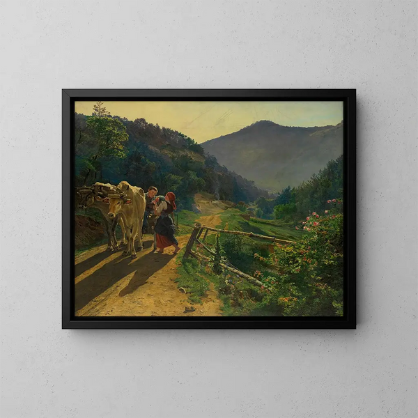 De tijd van de rozen - Ferdinand Georg Waldmüller — ingelijst kunstwerk aan de muur