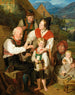 De beloning van de postkoets - Ferdinand Georg Waldmüller — weergave van het kunstwerk