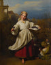De bloemenverkoper - Ferdinand Georg Waldmüller — weergave van het kunstwerk