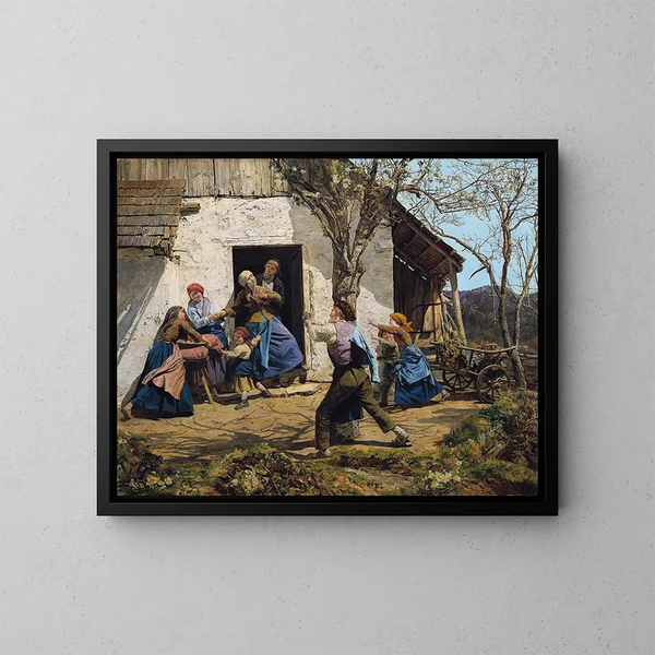 Les retrouvés - Ferdinand Georg Waldmüller — ingelijst kunstwerk aan de muur