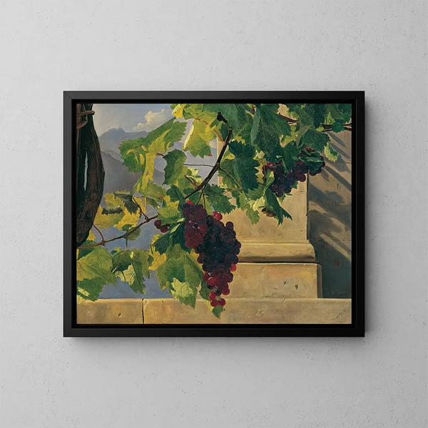 Druif en wijnstok - Ferdinand Georg Waldmüller — ingelijst kunstwerk aan de muur