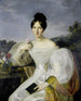 Dame in witte jurk - Atelier van Ferdinand Georg Waldmüller — weergave van het kunstwerk