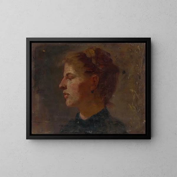 Studie van het hoofd van een jonge vrouw - Ferdinand Katona — ingelijst kunstwerk aan de muur