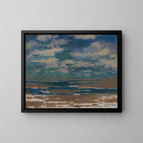 Landschapschilderij met lentewolken - Ferdinand Katona — ingelijst kunstwerk aan de muur