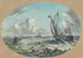 Vue marine, zeilboten en boten op ruwe zee - Ferdinand Keller — weergave van het kunstwerk