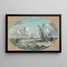 Vue marine, zeilboten en boten op ruwe zee - Ferdinand Keller — ingelijst kunstwerk aan de muur