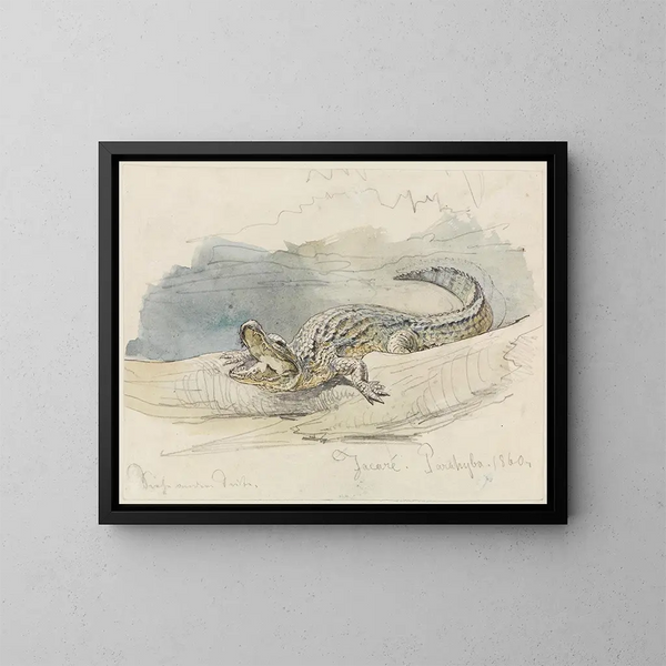 Studie van een alligator - Ferdinand Keller — ingelijst kunstwerk aan de muur