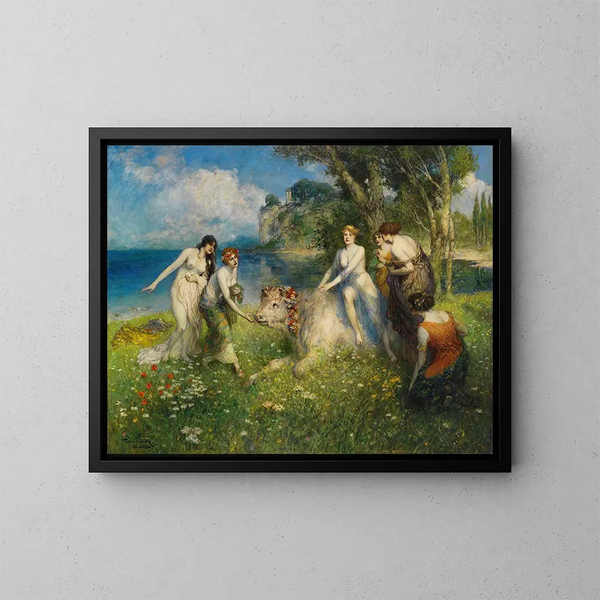 Europa op de stier - Ferdinand Leeke — ingelijst kunstwerk aan de muur