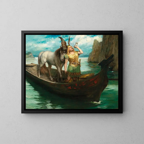 De ondergang van de goden, Acte I: De reis van Siegfried op de Rijn - Ferdinand Leeke — ingelijst kunstwerk aan de muur