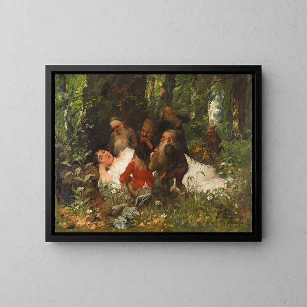 Sneeuwwitje - Ferdinand Leeke — ingelijst kunstwerk aan de muur