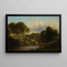 a boat on the Susquehanna - Ferdinand Richardt — framed artwork on a wall